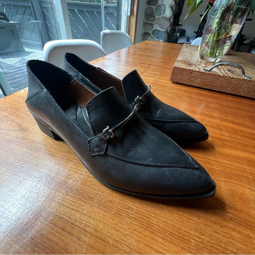 Cactus Black Loafers Sleek Slip-Ons - silver tone horsebit